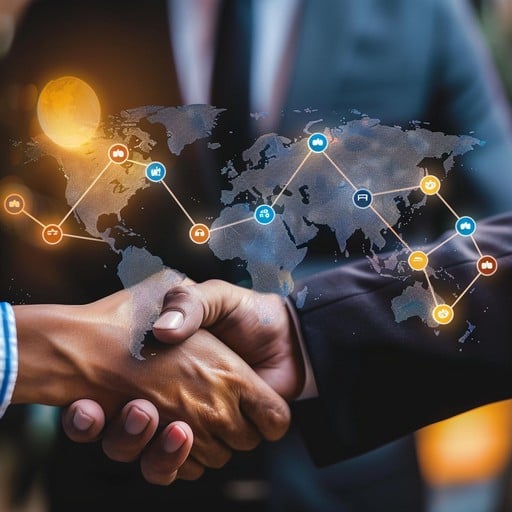 global business handshake stockcake